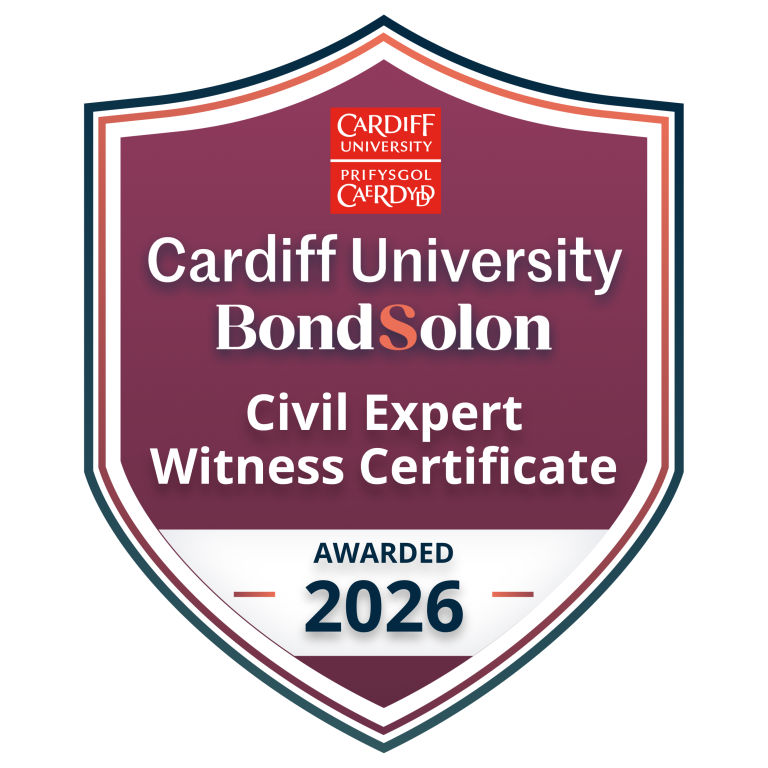 Cardiff University Bond Solon Civil Expert Witness Certificate, awarded 2026